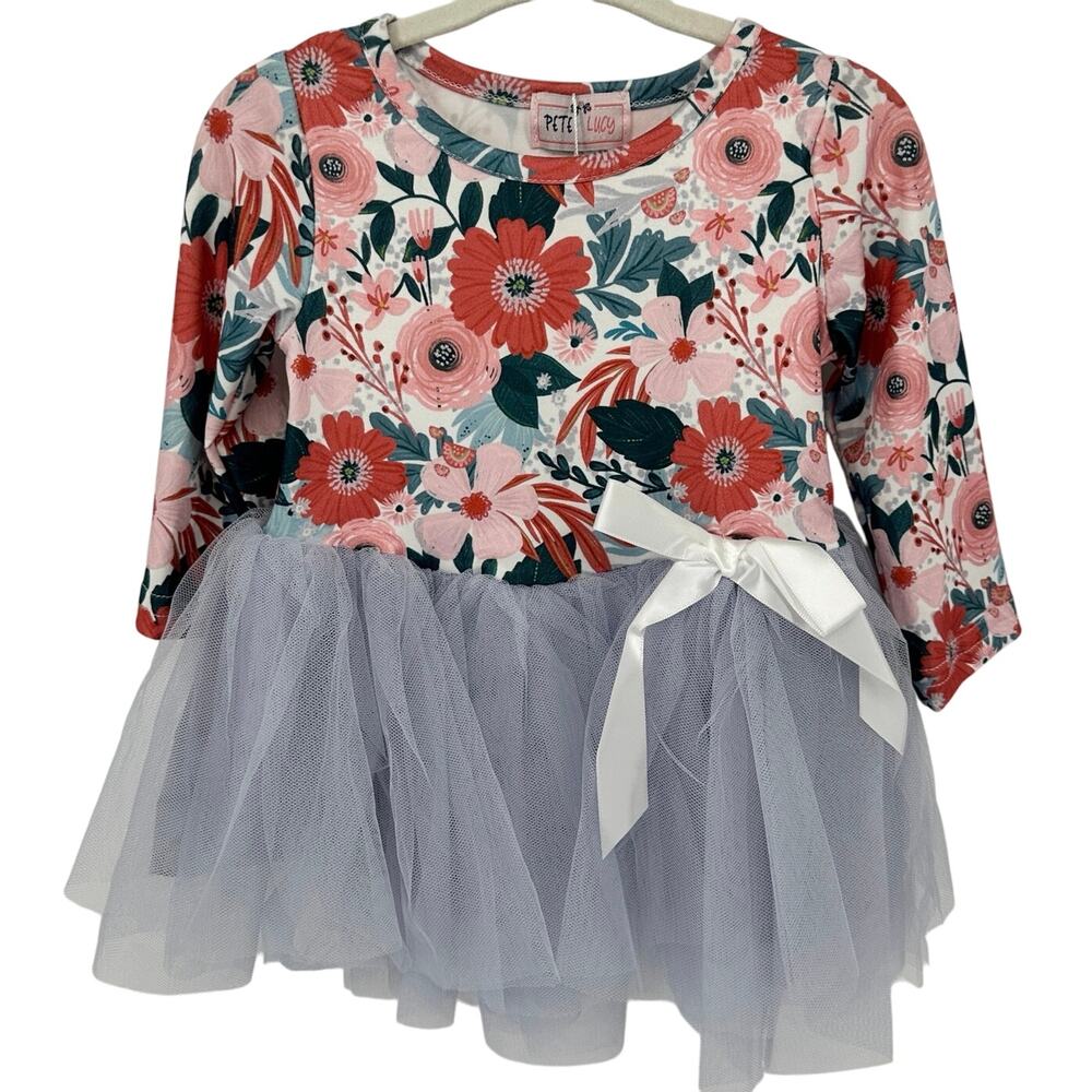Pete + Lucy Baby Girl Tutu Dress NWT‎ Size 0-6M Colorful Floral Boutique